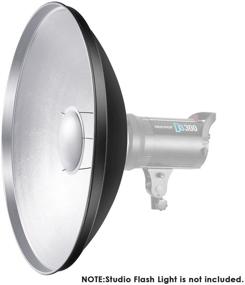 img 1 attached to 📸 Neewer 16" Aluminum Standard Reflector Beauty Dish with White Diffuser Sock for Bowens Mount Strobe Lights - Compatible with Neewer Vision 4 VC-400HS VC-300HH VC-300HHLR VE-300