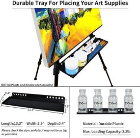 img 2 attached to 🎨 NIECHO 66" Art Easel Stand with Tray - Adjustable Height from 21" to 66" - Aluminum Metal Tripod Design - Includes Carry Bag - Ideal for Table-Top, Floor Painting, and Displaying