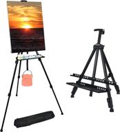 🎨 niecho 66" art easel stand with tray - adjustable height from 21" to 66" - aluminum metal tripod design - includes carry bag - ideal for table-top, floor painting, and displaying логотип