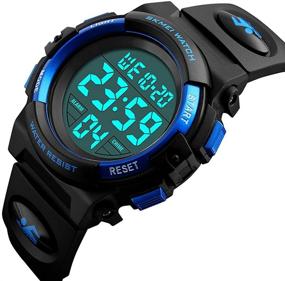 img 3 attached to ⌚ Premium Boys Girl Digital Sports Watch with 50M Waterproof, Alarm, Stopwatch, and Calendar – EL Backlight, 12H/24H