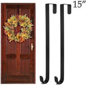 img 3 attached to 🧺 WishDirect 2 Pack 15" Over-The-Door Wreath Hanger Hooks - Versatile Organizer for Clothing, Towels, Wreaths, Bags - Holds Up to 10 Lbs - Ideal for Parties & Decorations