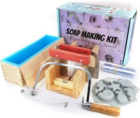 img 4 attached to 🧼 Complete Soap Making Supplies Kit: Includes Silicone Loaf Mold, Wooden Cutting Mold, Cutters, and Seafish Theme Mould