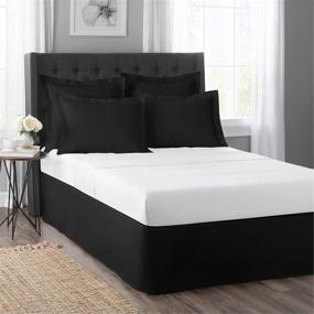 img 3 attached to 🛏️ Classic Tailored Queen Bed Skirt Dust Ruffle with a 14" Drop Length in Black