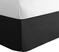 🛏️ classic tailored queen bed skirt dust ruffle with a 14" drop length in black logo
