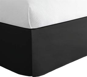 img 4 attached to 🛏️ Classic Tailored Queen Bed Skirt Dust Ruffle with a 14" Drop Length in Black