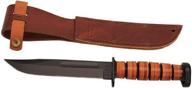 ka-bar 1317, dog's head utility knife with sheath, brown, 12-inch логотип