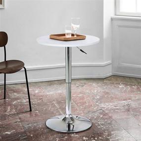 img 3 attached to Armen Living Adjustable White Pub Table: A Stylish and Functional Addition for Your Space - Enhance Your Décor