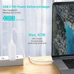 img 1 attached to 61W USB-C MacBook Pro Charger with 6.56ft Cord - Compatible with MacBook 🔌 Pro 13 15 Inch, MacBook Air 2020 2019 2018 - Replacement Power Adapter Charger