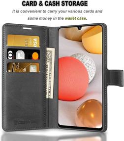 img 3 attached to 📱 Samsung Galaxy A42 Case 5G Wallet - Black Leather Flip Folio Case with Card Slots, Kickstand, Magnetic Closure - Ultra Slim Shockproof Protective Phone Cover