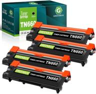 🖨️ greenbox compatible toner cartridge (4 black) for brother tn660 and tn630 - print perfectly with hl-l2300d, dcp-l2520dw, and more! logo