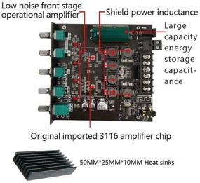 img 2 attached to 🔊WSDMAVIS Усилитель сабвуфера с Bluetooth 5.0 и интеграцией беспроводных динамиков: ZK-TB21 - Звук 2.1 канала, AUX-входы, 1 шт. усилительная плата