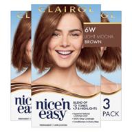 🏻 крем для волос clairol nice 'n easy 6w светлый бурый с оттенком мокко - набор из 3 шт (дизайн упаковки может отличаться) логотип