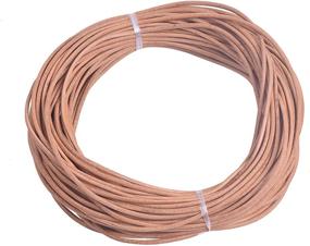 img 3 attached to 🎀 KONMAY 1 Skein 25 Yards 1.5mm Natural Color Soft Round Genuine Jewelry Leather Cord