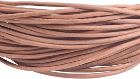 img 2 attached to 🎀 KONMAY 1 Skein 25 Yards 1.5mm Natural Color Soft Round Genuine Jewelry Leather Cord