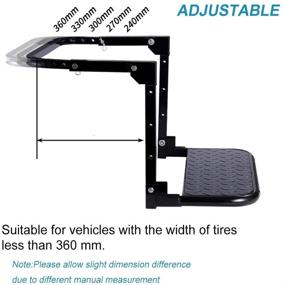 img 3 attached to 🚚 Samman 300Lbs Adjustable Tire Step - Folding Auto Wheel Step for Truck SUV Pickup, Max 13.8Inch Tire Width - Tyre Ladder for Heavy Duty 4WD Pickup 4X4