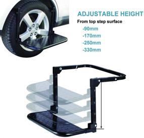 img 4 attached to 🚚 Samman 300Lbs Adjustable Tire Step - Folding Auto Wheel Step for Truck SUV Pickup, Max 13.8Inch Tire Width - Tyre Ladder for Heavy Duty 4WD Pickup 4X4