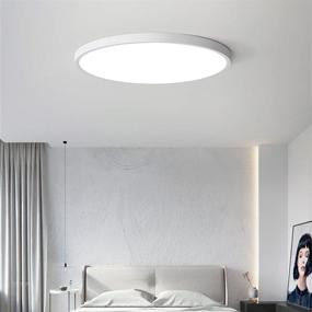 img 4 attached to 💡 12inch LED Flush Mount Ceiling Light Fixture: Ultra Thin and Bright 24W Lamp for Office, Bedroom, Closet, and More