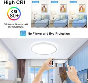 img 3 attached to 💡 12inch LED Flush Mount Ceiling Light Fixture: Ultra Thin and Bright 24W Lamp for Office, Bedroom, Closet, and More