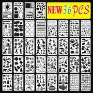 🔠 36pcs letter and number stencils: diy drawing templates for journaling, scrapbooking, and note-taking - includes a storage bag - 4x7 inch size logo