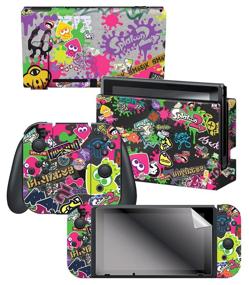 img 4 attached to 🎮 Officially Licensed Nintendo Switch Skin & Screen Protector Set - Splatoon 2 'Stick Em' Up' by Controller Gear