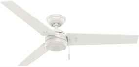 img 4 attached to 🌀 Hunter Fan Company 59263 Cassius 52 Inch Ceiling Fan: 3 Blade, 3 Speed, Indoor/Outdoor, Light Stripe, Pull Chain Control, Fresh White Finish