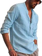 sleeve henley casual fashion t shirt: effortlessly stylish and comfortable logo