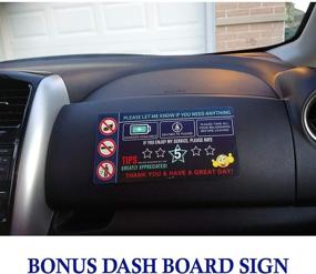 img 1 attached to Enhance Your Rideshare Rating with LOTUS-A Rating Tips Accessories: Large Durable PVC Signs for Backseat Headrest and Dashboard Display