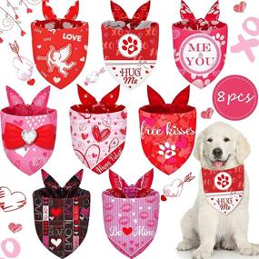 img 2 attached to 🐶 Versatile Holiday Dog Bandanas - Pumpkin Bat, Heart Love, Fruit - Perfect for Halloween, Valentine's, St. Patrick's Day Pet Costume