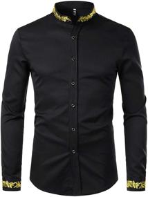 img 4 attached to ZEROYAA Luxury Embroidery ZHCL44 Black X Large Men's Clothing