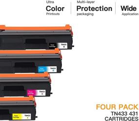 img 3 attached to 🖨️ E-Z Ink (TM) Replacement Toner Cartridge Set for Brother HL-L8260CDW HL-L8360CDW MFC-L8610CDW MFC-L8900CDW Printers - TN433 TN431 Compatible - 1 Black, 1 Cyan, 1 Magenta, 1 Yellow (4 Pack)