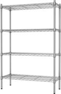 auslar 4-shelf storage wire shelves: heavy duty 4 tiers standing shelving units in chrome logo