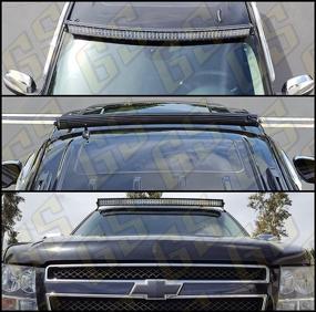 img 1 attached to Крепежные кронштейны для светодиодной панели GS Power для 2007-2013 года Chevrolet Silverado Suburban Avalanche Tahoe GMC Yukon Sierra - подходит для светодиодных панелей Offroad длиной 50, 52, 54 дюйма, совместим с верхним лобовым стеклом
