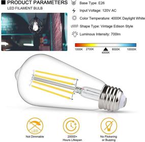 img 3 attached to 💡 Daylight Filament Bulb Defurhome Equivalent - 700 Lumens