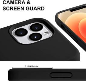 img 1 attached to 📱 LEOMARON iPhone 12 and iPhone 12 Pro Case 6.1 inch, Liquid Silicone Full Body Protection Cover Case with Soft Microfiber Cloth Lining - 2020, Black