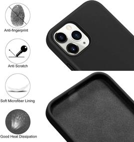 img 2 attached to 📱 LEOMARON iPhone 12 and iPhone 12 Pro Case 6.1 inch, Liquid Silicone Full Body Protection Cover Case with Soft Microfiber Cloth Lining - 2020, Black