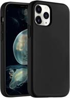 📱 leomaron iphone 12 and iphone 12 pro case 6.1 inch, liquid silicone full body protection cover case with soft microfiber cloth lining - 2020, black logo