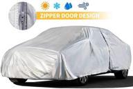 🚗 uv resistant sedan car cover - outdoor protection, driver door zipper, all-weather windproof & waterproof vehicle cover (228 inch) logo