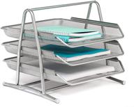 📁 silver mesh collection: mindspace 3-tier desk tray office organizer logo