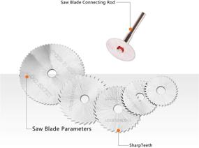 img 1 attached to 🪚 HSS Saw Blades Set, ZFE 65 Piece Cutting Wheel Kit including 5 Diamond Cutting Wheels, 6 Stainless Steel Blades, and 40 Resin Cutting Sanding Discs with 1/8" Straight Mandrel for Drills and Rotary Tools. Suitable for Wood, Plastic, and Metal Cutting.