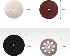 img 2 attached to 🪚 HSS Saw Blades Set, ZFE 65 Piece Cutting Wheel Kit including 5 Diamond Cutting Wheels, 6 Stainless Steel Blades, and 40 Resin Cutting Sanding Discs with 1/8" Straight Mandrel for Drills and Rotary Tools. Suitable for Wood, Plastic, and Metal Cutting.