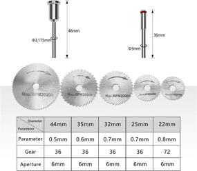 img 3 attached to 🪚 HSS Saw Blades Set, ZFE 65 Piece Cutting Wheel Kit including 5 Diamond Cutting Wheels, 6 Stainless Steel Blades, and 40 Resin Cutting Sanding Discs with 1/8" Straight Mandrel for Drills and Rotary Tools. Suitable for Wood, Plastic, and Metal Cutting.