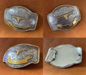 img 2 attached to 🐂 Sterling Longhorn Western Buckle: Premium Men's Accessories and Belts