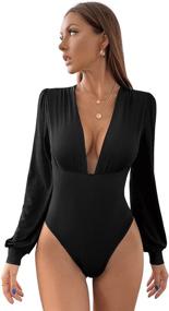 img 1 attached to Milumia Womens Stretchy Bodysuit Leotard Women's Clothing