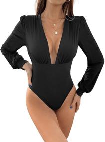 img 4 attached to Milumia Womens Stretchy Bodysuit Leotard Women's Clothing