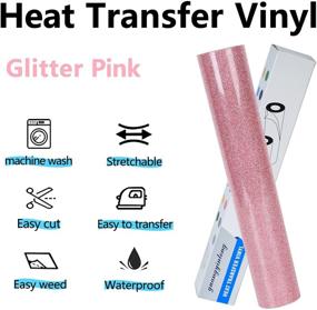 img 3 attached to Guangyintong Glitter Heat Transfer Vinyl Roll for T-Shirts HTV - 12”X 8ft Iron on Transfer (Glitter Pink) - Improve Your SEO!