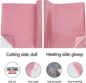 img 1 attached to Guangyintong Glitter Heat Transfer Vinyl Roll for T-Shirts HTV - 12”X 8ft Iron on Transfer (Glitter Pink) - Improve Your SEO!