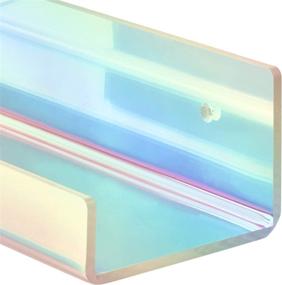 img 3 attached to X-FLOAT Rainbow Iridescent Acrylic Floating Shelves for Stylish Storage (Set of 2)