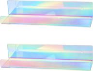 x-float rainbow iridescent acrylic floating shelves for stylish storage (set of 2) logo