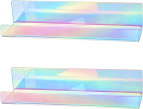 img 4 attached to X-FLOAT Rainbow Iridescent Acrylic Floating Shelves for Stylish Storage (Set of 2)