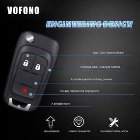 img 1 attached to 🔑 VOFONO Бесключевой пульт дистанционного управления Flip Key Fob 3-кнопки для Chevy Equinox 2010-2016 & Sonic 2012-2016 (OHT01060512) Упаковка из 2 шт.